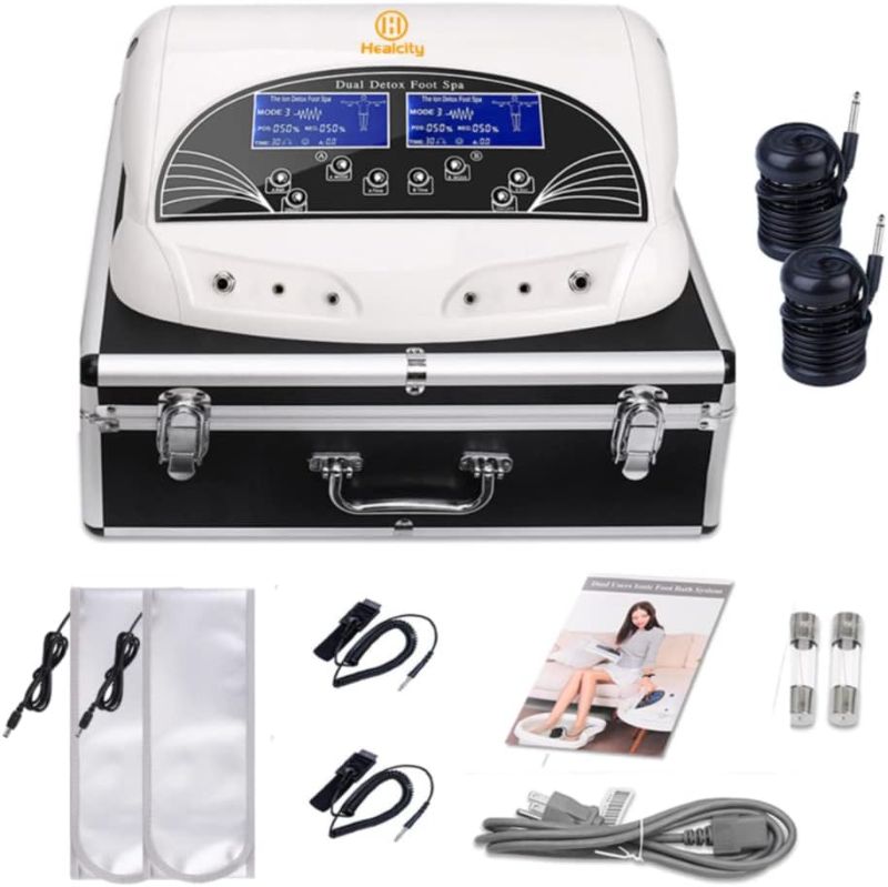 Photo 1 of Ion Ionic Detox Foot Bath Machine Professional Chi Cleanse Cell Detoxification Foot SPA Negative Hydrogen System for Dual Users with Large Digital LCD Display 9x4.5cm
