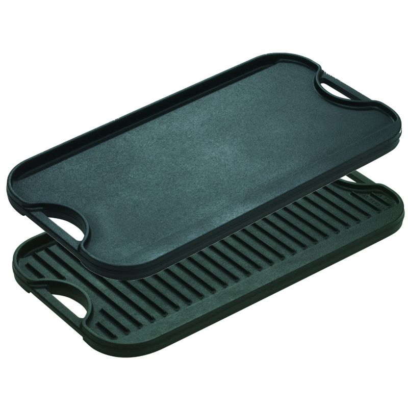 Photo 1 of Pro-Grid 20 in. Black Cast Iron Reversible Stovetop Griddle with Handles
