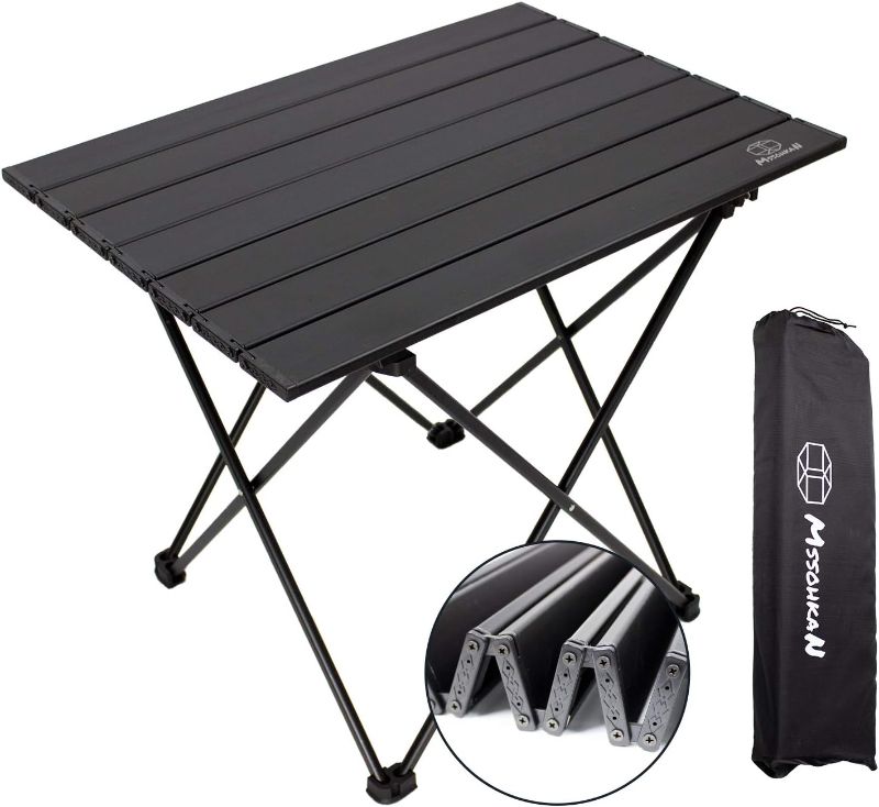 Photo 1 of Camping Table Folding Portable Camp Side Table Aluminum Lightweight Carry Bag Beach Outdoor Hiking Picnics BBQ Cooking Dining Kitchen Black Medium
