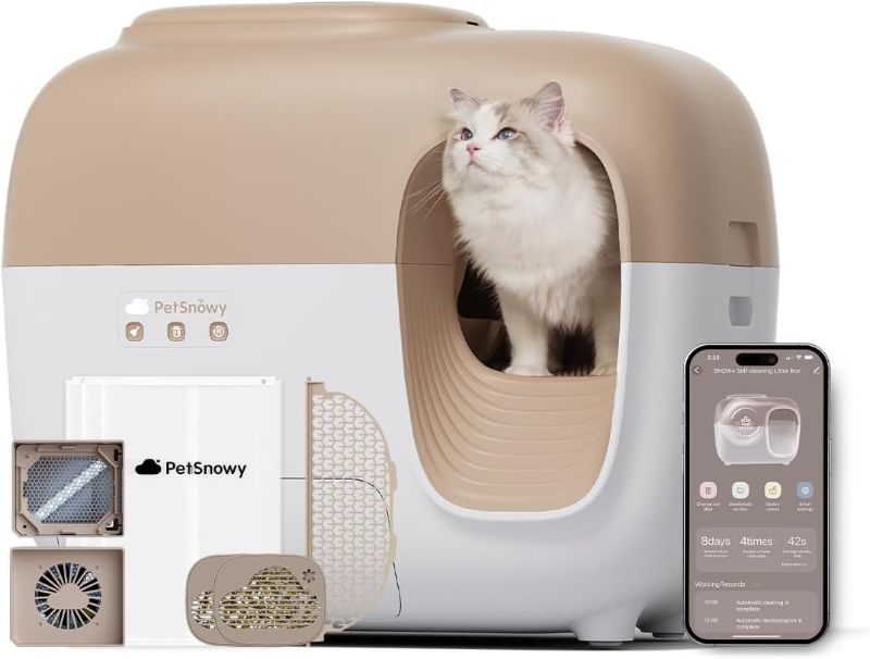 Photo 1 of (Basic Version) Snow+ Self Cleaning Cat Litter Box Self Sealing Automatic Cat Litter Box Self Cleaning No Litter Tracking for 3.3-20 lbs