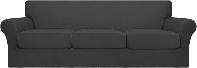 Photo 1 of Easy-Going 4 Pieces Oversized Stretch Soft Couch Cover for Dogs - Washable Sofa Slipcover for 3 Separate Cushion Couch - Elastic Furniture Protector for Pets, Kids 
