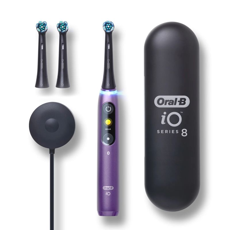 Photo 1 of Oral-B iO Series 8 Electric Toothbrush with 3 Brush Heads, Violet Ametrine
