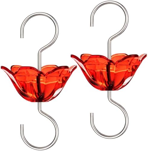 Photo 1 of  BOLITE Ant Moat for Hummingbird Feeders, 5 Oz Ant Guard with Large Capacity, Hanging Ant Guard for Outdoors, Red Flower Shape, 2 Pack 