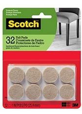 Photo 1 of Scotch Felt Pads, Felt Furniture Pads for Protecting Hardwood Floors, Round, 1 in. Diameter, Beige, 32 Pads