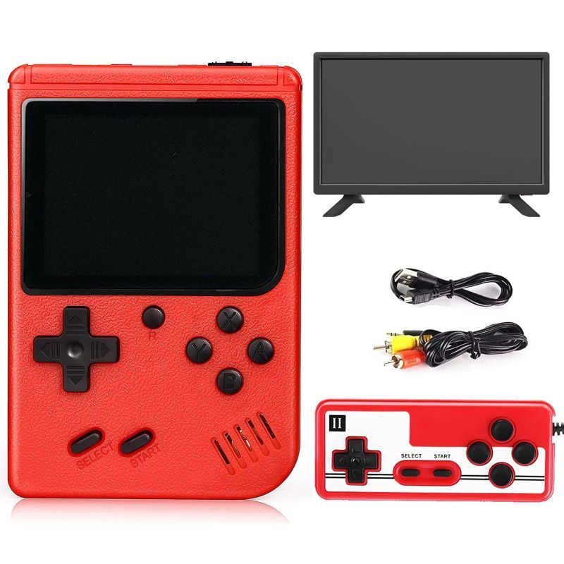 Photo 1 of  Handheld Game Console - Retro Video Games, 400 Optimized Classic FC Games, 2.8-inch Color Screen, 1020mAh Rechargeable Battery, Supports TV Connection and Two Players, (RED) 