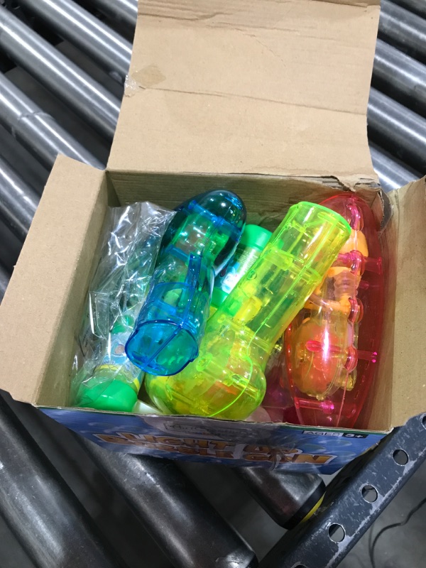 Photo 2 of ArtCreativity Friction Powered Light up Bubble Blaster Gun Set - Set of 3 - Includes 3 LED Bubbles Guns and 6 Bottles of Bubble Fluid - No Batteries 