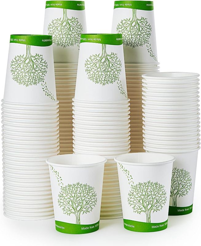 Photo 1 of  ECOLipak 300 Count Compostable Paper Cups, 8 oz Biodegradable Disposable Paper Coffee Cups with PLA Lined, Eco-friendly Hot Drinking Cups for Party, Picnic,Travel,and Events 