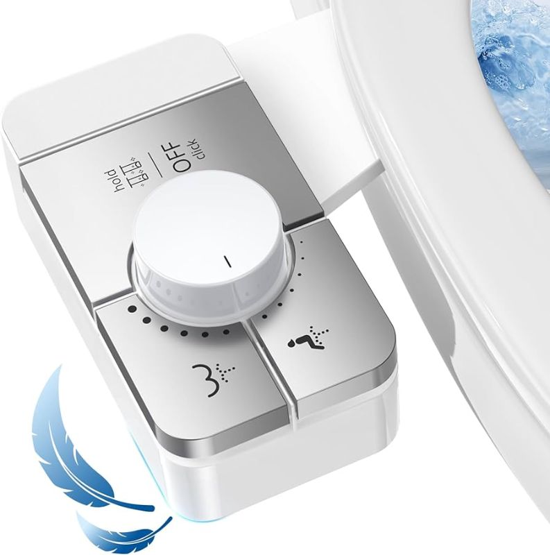 Photo 1 of  Veken Bidet Attachment for Toilet - Ultra-Slim Self Cleaning Fresh Cold Water Sprayer Bidets for Existing Toilets Seat Baday Beday Badette Bedette with Dual Nozzle for Feminine and Posterior Wash 