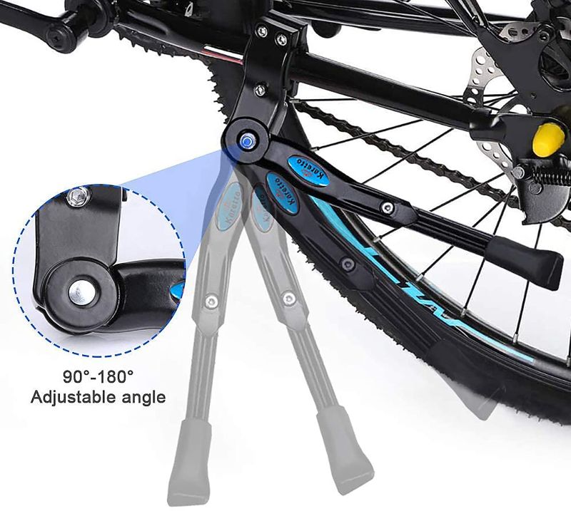 Photo 1 of  Bike Kickstand Adults- Adjustable Rear Side Aluminum Alloy Bicycle Stand Kickstand Fit for 22" 24" 26" 28" Bike Kick Stand for Mountain Bike Road Bicycles Kickstand (black) 
