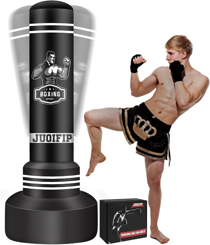 Photo 1 of  Freestanding Heavy Punching Bag for Adults, 70" Kick Boxing Bag with Stand, Men Standing Kickboxing Punching Bag Boxing Training Equipment for MMA Muay Thai Fitness Karate, BASE NOT INCLUDED
