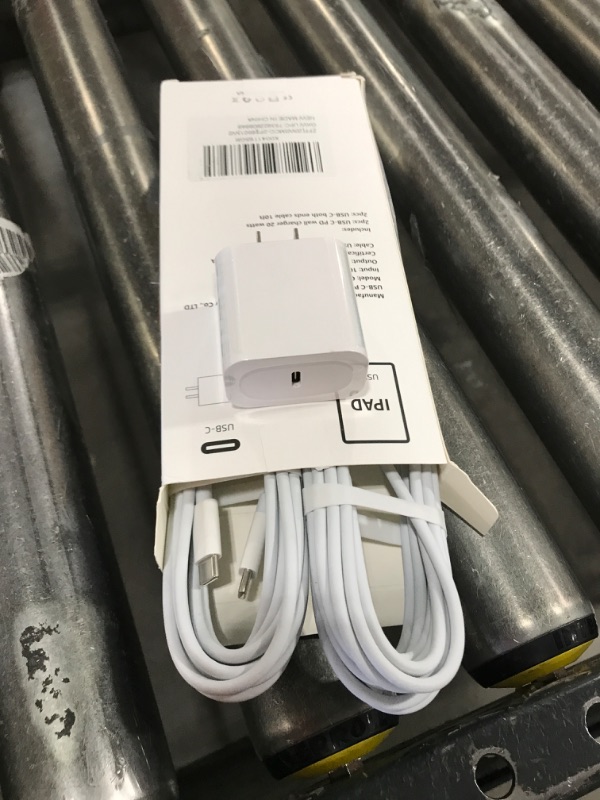 Photo 2 of GKW Fast Charger for iPad with USB-C Port, iPad Pro Chargers, 20W USBC Fast Charging 10 ft for iPad 12.9/11/10.9 inch, Air 5th/4th, Mini 6th, 10th Generation, 10ft C to C Cable, 2Pack, White 