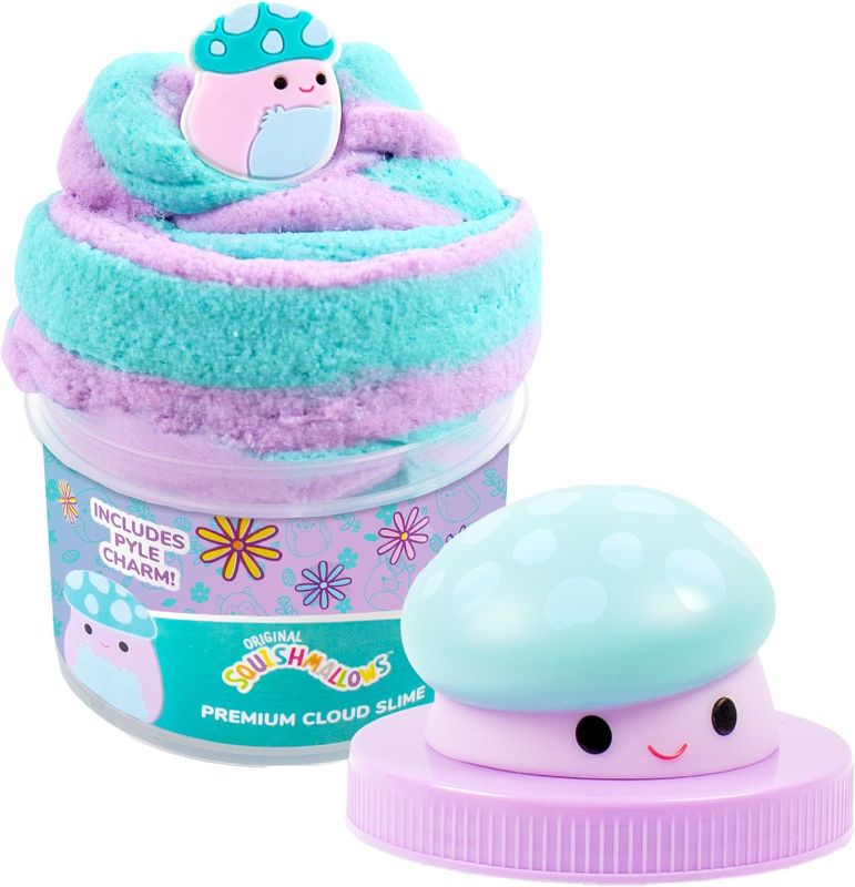 Photo 1 of SQUISHMALLOWS Original Pyle The Mushroom Premium Scented Slime, 8 oz. Smooth Slime, Grape Scented, 3 Fun Slime Add Ins, Pre-Made Slime for Kids, Great 6 Year Old Toys, Super Soft Sludge Toy
