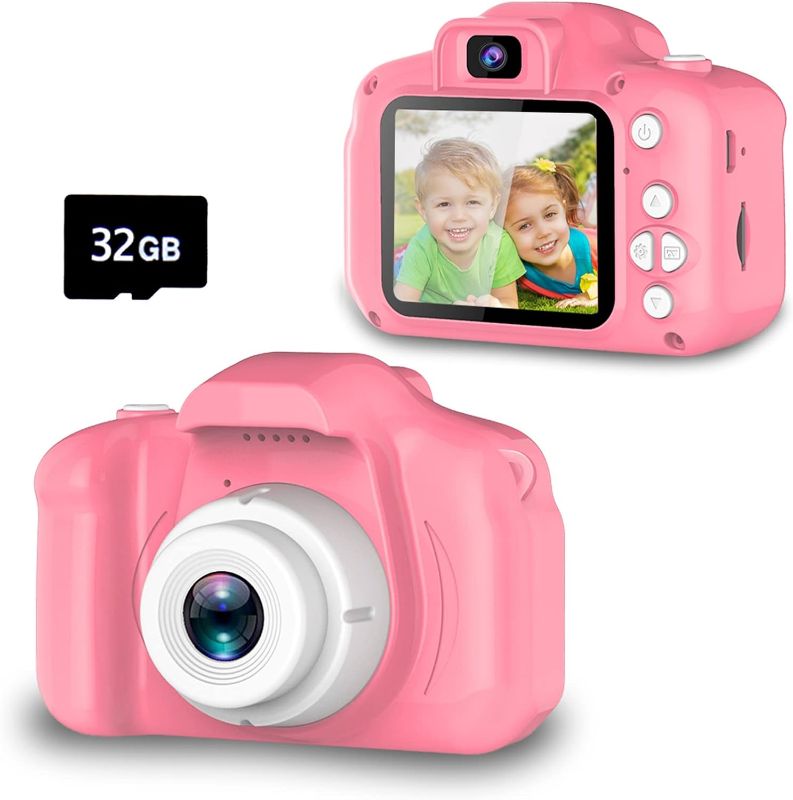 Photo 1 of  Seckton Upgrade Kids Selfie Camera, Christmas Birthday Gifts for Girls Age 3-9, HD Digital Video Cameras for Toddler, Portable Toy for 3 4 5 6 7 8 Year Old Girl with 32GB SD Card-Pink 