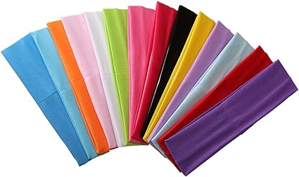 Photo 1 of  14pcs Mixed Colors Yoga Sports Headbands for Women - Soft Elastic Stretch Girls Athletic Headbands 