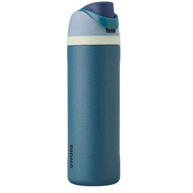 Photo 1 of Owala FreeSip Insulated Stainless Steel Water Bottle with Straw for Sports and Travel, BPA-Free, 24-oz, Blue/Teal (Denim) Denim 24 oz Water Bottle