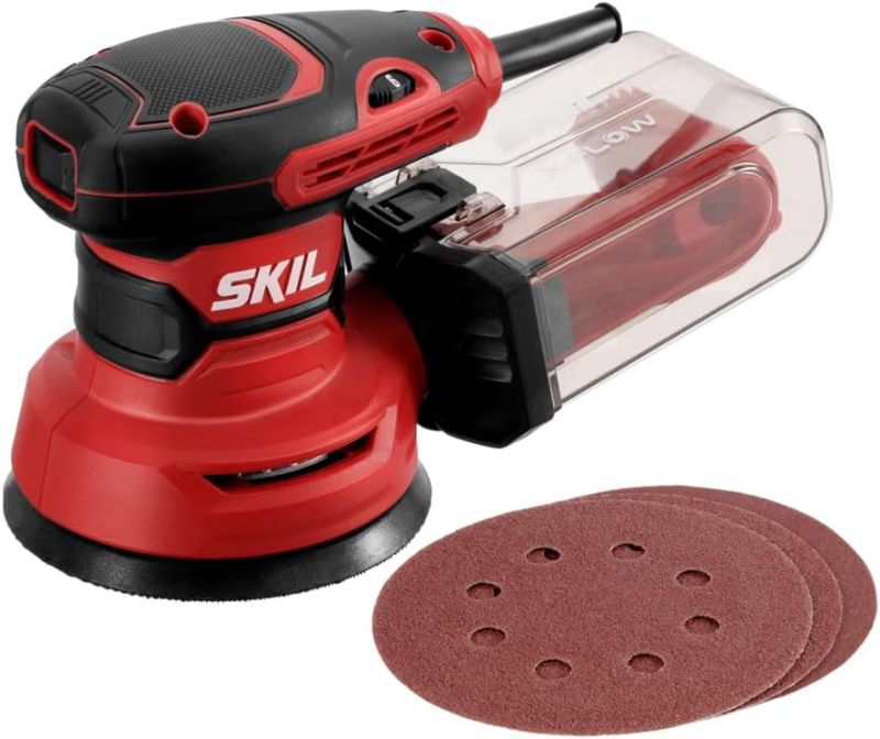 Photo 1 of  SKIL 5” Random Orbital Sander with Cyclonic Dust Box & 3pc Sanding Sheet - SR211601, Multicolor 