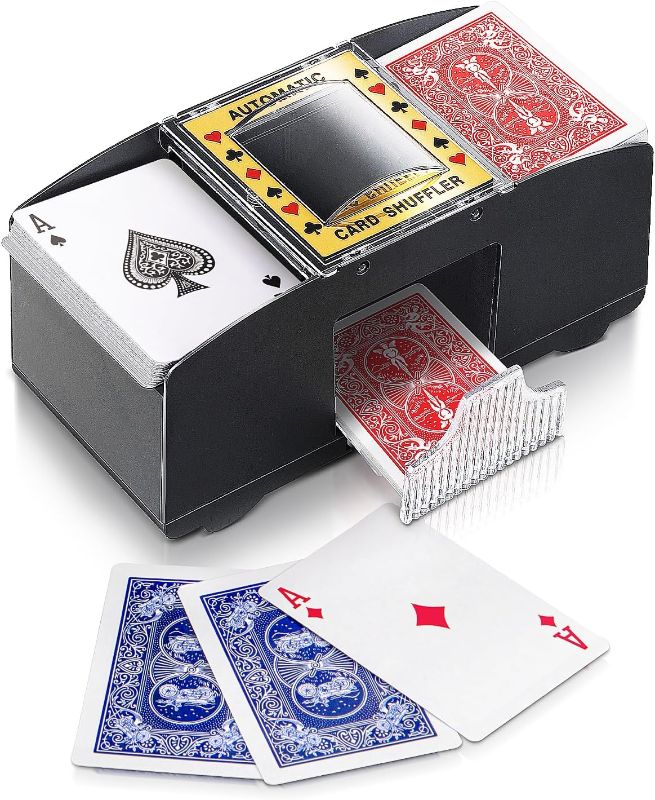 Photo 1 of  Automatic Card Shuffler, Poker Shuffler Machine, Casino Card Electric Shuffler, Lower Noise Playing Card Shuffler for UNO, Phase 10, Poker,Skip Bo Card Games 