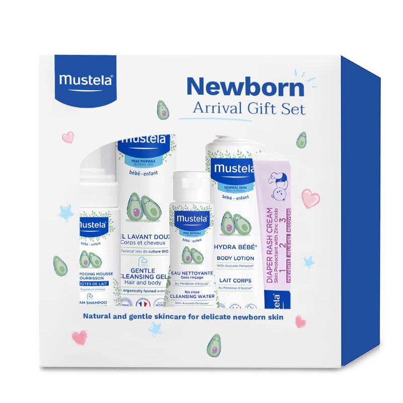 Photo 1 of  Mustela Newborn Arrival Gift Set - Baby Skincare & Bath Time Essentials - Natural & Plant Based - 5 Items Set 