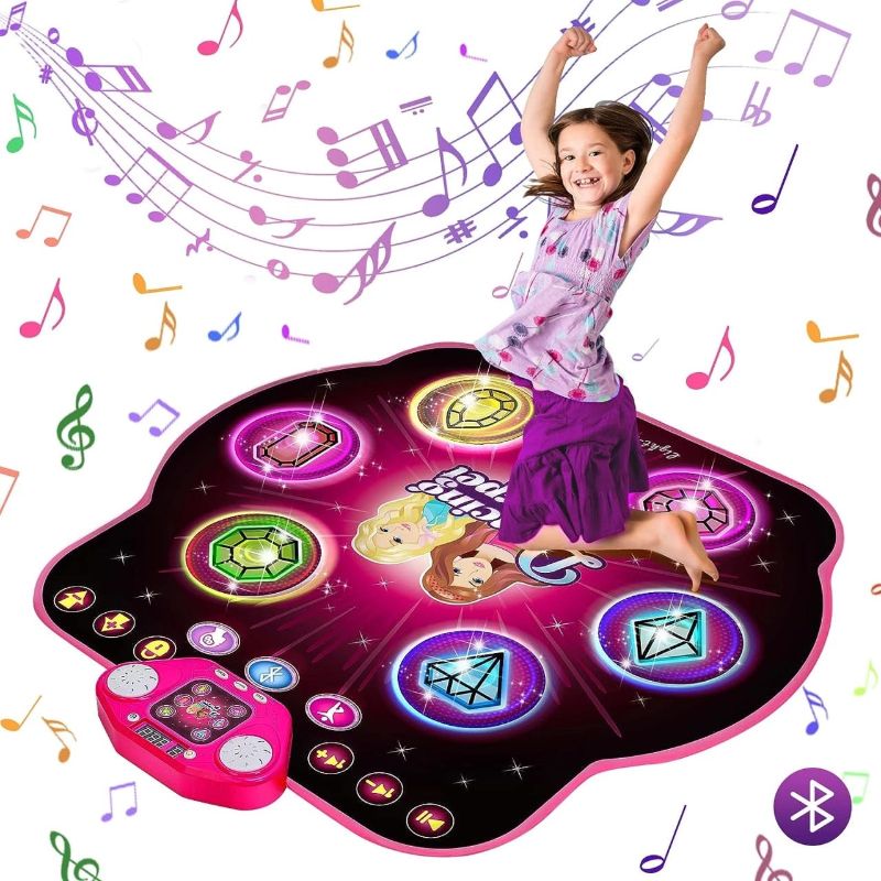 Photo 1 of Dance Mat for Kids - Light Up Dance Pad 27 Levels Dance Challenge Game Mat, with Wireless Bluetooth|Difficulty lock|5 Game Modes|Built in Music, Boys & Girls Toys Ages 3 4 5 6 7 8 Year Old Gifts