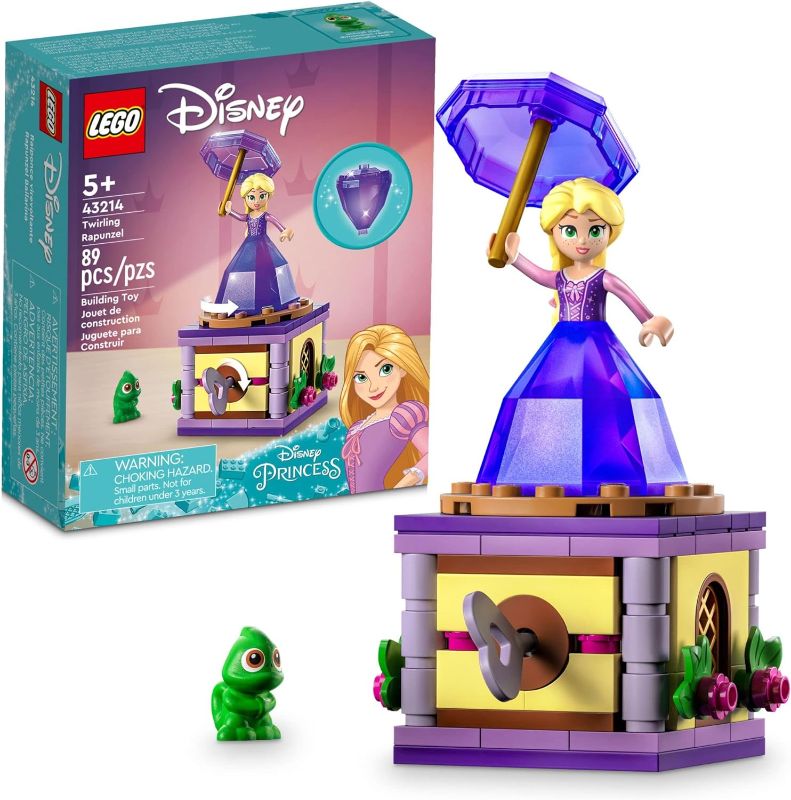 Photo 1 of LEGO Disney Princess Twirling Rapunzel 43214 Building Toy with Diamond Dress Mini-Doll and Pascal The Chameleon Figure, Wind Up Toy Rapunzel, Disney Collectible Toy for Girls & Boys Age 5+ Years Old

