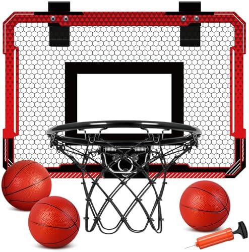 Photo 1 of  Indoor Mini Basketball Hoops for Kids, Over The Door Mini Hoop with 3 Balls, Basketball Game Sport Toys Gifts for Boys, Girls and Adults 