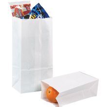 Photo 1 of White Grocery Bags 5" x 3 1/8" x 9 3/4" #4 PACK OF 500