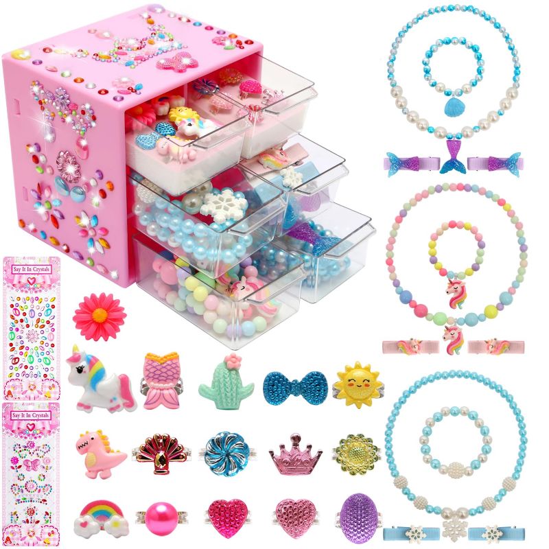 Photo 1 of 30PCS Jewelry Toys-for-Girls,Toddler Girls Toys Age 6-8,Lovely Rings for Kids-Toys,Arts and Crafts Princess Toys for Dress Up Pretend Play,Christmas Birthday Gifts for 3 4 5 6 7 8 9 10 Year Old Girls
