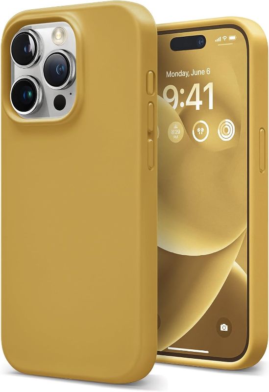 Photo 1 of for iPhone 15 Pro case, Compatible with MagSafe, 6.1" Silicone Shockproof Military-Grade Protection, Magnetic Phone Case for Men Women, Light Gold
