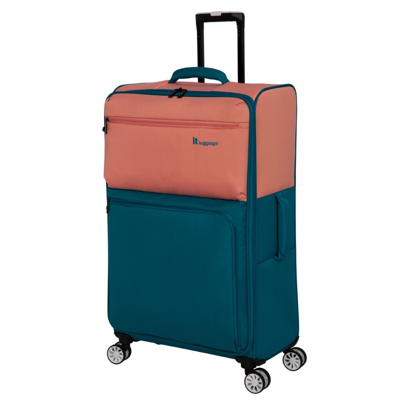 Photo 1 of IT Luggage Duo-Tone 31" Softside Checked Luggage - Spinning Wheels - Peach/Teal