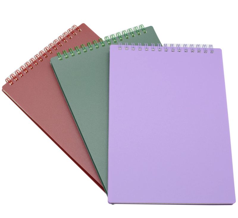 Photo 1 of 2pk of Yansanido Top Bound Spiral Notebook, 6 Pcs 3 Color A5 Size Thick Plastic Hardcover Grid Paper 80 Sheets (160 Pages) Journal for School and Office Supplies (Dark Color)