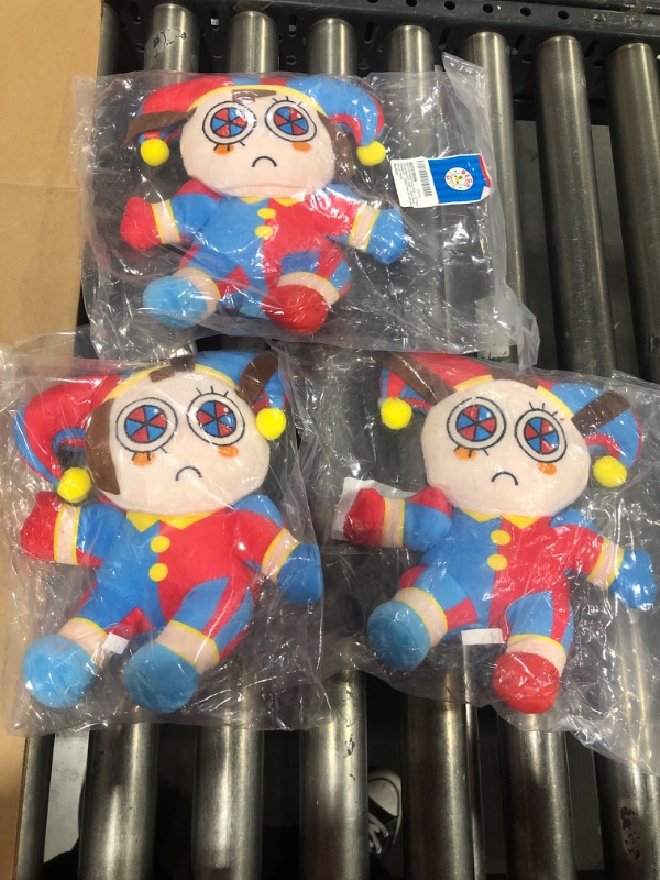 Photo 1 of 3pk of Digital Circus Plush - 10" Pomni The Amazing Circus Plush - Clown Poppy Plushies Set - Cartoon Plushy for Fans and Kids (10" Pomni)