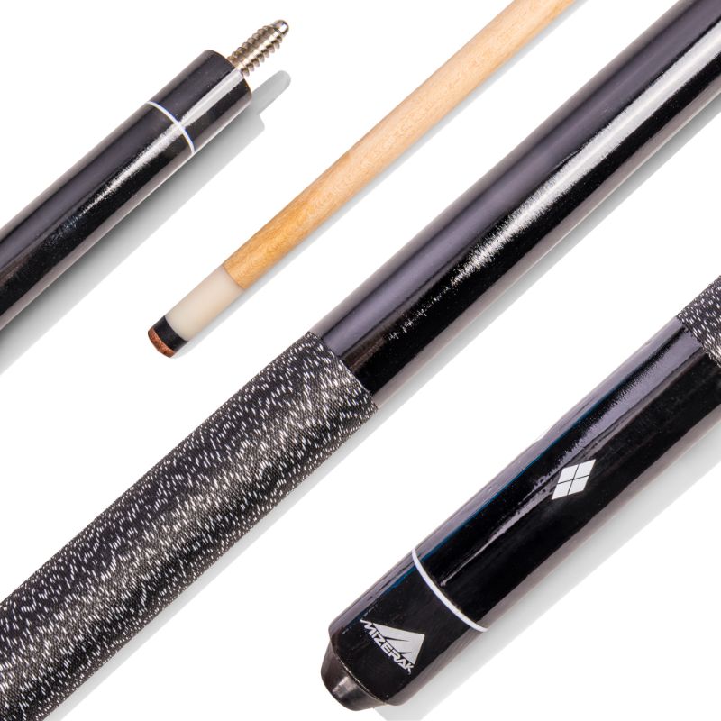 Photo 1 of Mizerak Hardwood Two-Piece 57" Cue & Case Billiards Combo Includes Cue Tips, Ferrules, Tip Scuffers, and Billiard Chalk
