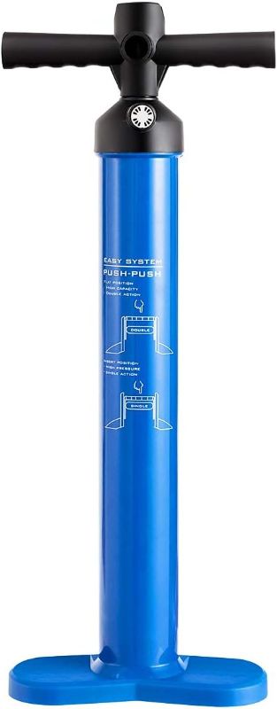 Photo 1 of RIVALLYCOOL SUP Hand Pump, High Pressure Hand Pump for Inflatable SUP Board, Double Action Pump Max 29psi for Paddle Board Boat & Kayak,Blue
