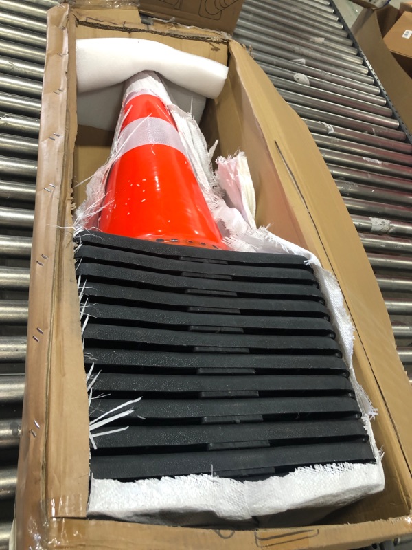 Photo 2 of (12 Pack) Traffic Safety Cones 28 Inch, PVC Cone with Black Weighted Base, Orange Cones with Reflective Collars for Parking Lot, Road Safety, Construction Events
