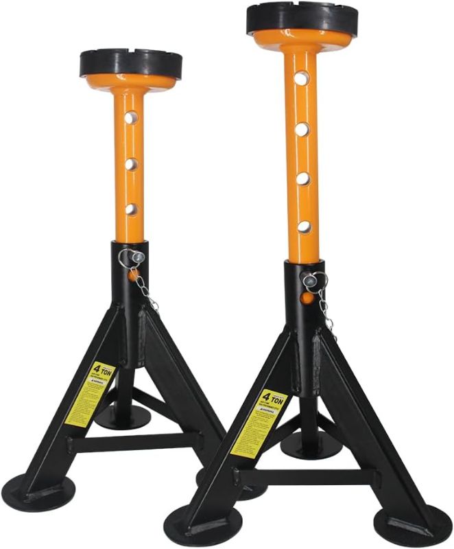 Photo 1 of BESTOOL Jack Stands 4 ton, Jack Stand with Security Locking Pins 8,000 lbs Capacity, 2 Pack (Black)
