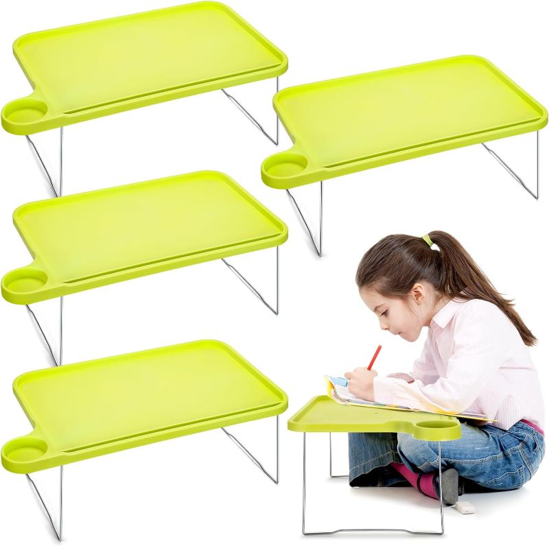 Photo 1 of Foldable Lap Desk Collapsible Kids Activity Table Bed Trays Kids Lap Tray for Children Boys Girls Adults Coloring Books Tablets Games Snacks (4 Pcs)
