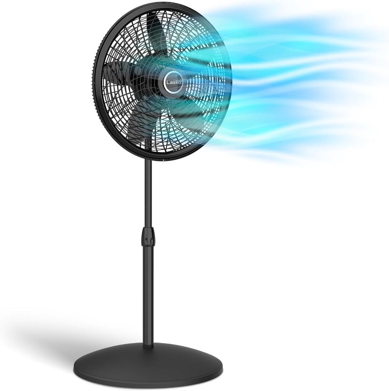 Photo 1 of Lasko Elegance & Performance Pedestal Fan, 18 Inch, Black 1827 & 1820 18? Elegance & Performance Adjustable Pedestal, White-Features Oscillating Movement Tilt-back Fan Head, 2.3