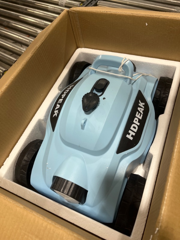 Photo 3 of Cordless Robotic Pool Vacuum for Flat Pools in/Above Ground-Lasts up to 110 Minutes-Top Load Filters,Self-Parking,Waterline Cleaning-Perfect for Pools Up to 1076 Sq.ft in Area,Blue