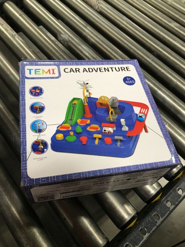 Photo 2 of TEMI Kids Race Track Toys for Boy Car Adventure Toy for 3 4 5 6 7 Years Old Boys Girls, Puzzle Rail Car, City Rescue Playsets Magnet Toys w/ 3 Mini Cars, Preschool Educational Car Games Gift Toys BLUE