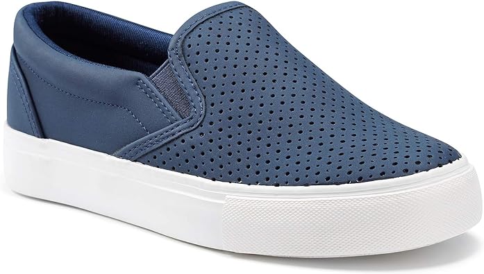 Photo 1 of JENN ARDOR Womens Slip On Sneakers Perforated/Quilted Casual Shoes Fashion Walking Flats SIZE 6