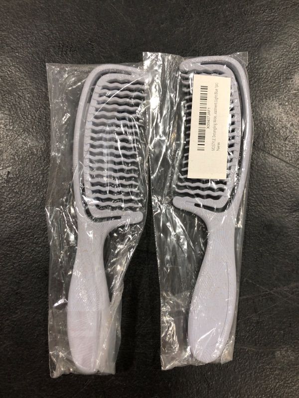 Photo 1 of MDSTYLE Detangling Wide Tooth Comb for Curly, Wavy, Thick, Long, Wet or Dry Hair - Wave Tooth Design - Women, Men & Children - Shower, Shampoo, Distributing Treatment (Light Blue 2pc)