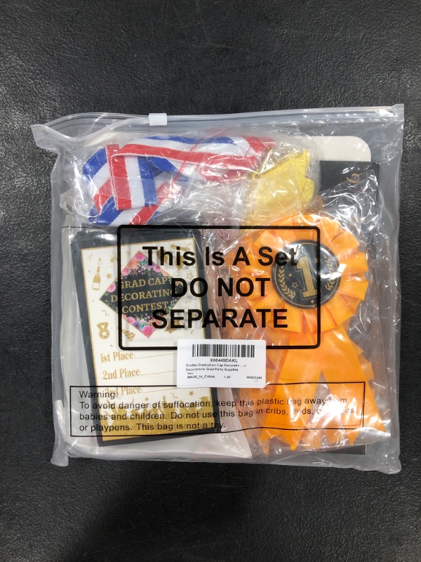 Photo 1 of Graduation Cap Decorating Contest Ballot Box with 50 Pcs Voting Cards and 3 Pcs Award Ribbons 3 Pcs Award Medals for School College Graduation Decorations Grad Party Supplies