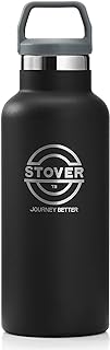 Photo 1 of STOVER Insulated Water Bottle, 16oz Stainless Steel Double Wall Vacuum Wide Mouth Leakproof Twist Lid, Ideal for Sports, Travel & Daily Use (Black)