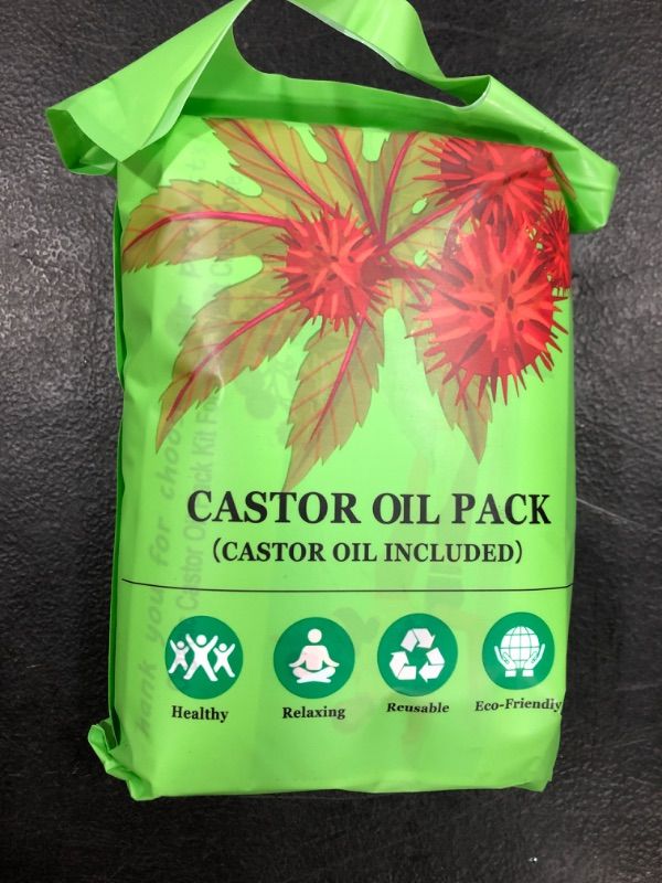 Photo 2 of 4PCS Castor Oil Pack Wrap Oragnic Castor Oil Packs for Liver Detox Castor Oil Pack kit for Chest High Absorption Castor Oil Pack Wrap for Breast Castor Oil Pack Compress(Oil Included) White-breast+waist+oil