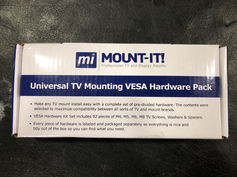 Photo 2 of Mount-It! TV Mounting Hardware Kit, Universal VESA Wall Mount Screw, Washer, Spacer Pack (M4 M5 M6 M8) for TV and Monitor Mounting