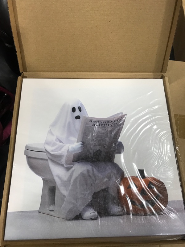 Photo 1 of Ghost on the toilet canvas