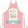 Photo 1 of Mom Apron Pink Plaid Aprons for Women Grandma Cooking Baking Kitchen BBQ Chef Bib Aprons Unisex Adjustable Neck Strap with 2 Pockets WQDWSS241