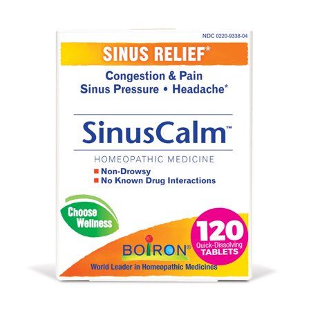 Photo 1 of Boiron SinusCalm Tablets Homeopathic Medicine for Sinus Relief Congestion & Pain Sinus Pressure Headache 2 X 60 Tablets Twin Pack
