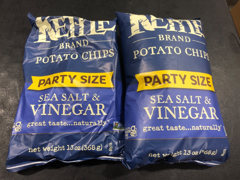 Photo 1 of Kettle Brand Potato Chips Sea Salt & Vinegar Kettle Chips, 13 Oz (Pack of 2) est date 07/06/2024