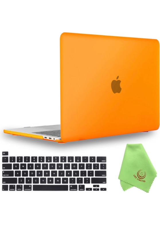 Photo 1 of UESWILL Compatible with MacBook Pro 16 inch Case 2020 2019 Release Model A2141, Hard Case with Black Keyboard Cover for MacBook Pro 16 + Microfiber Cloth, Orange